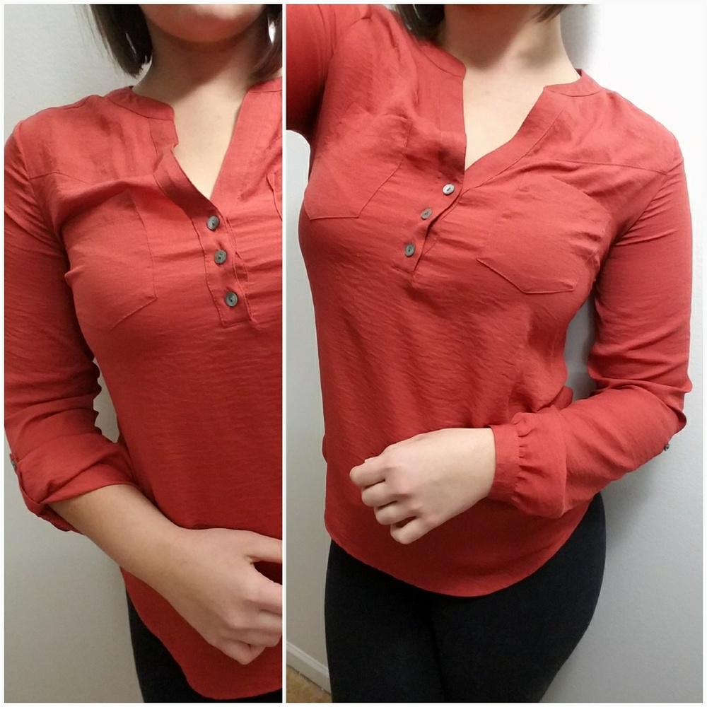 Express Burnt Orange Blouse